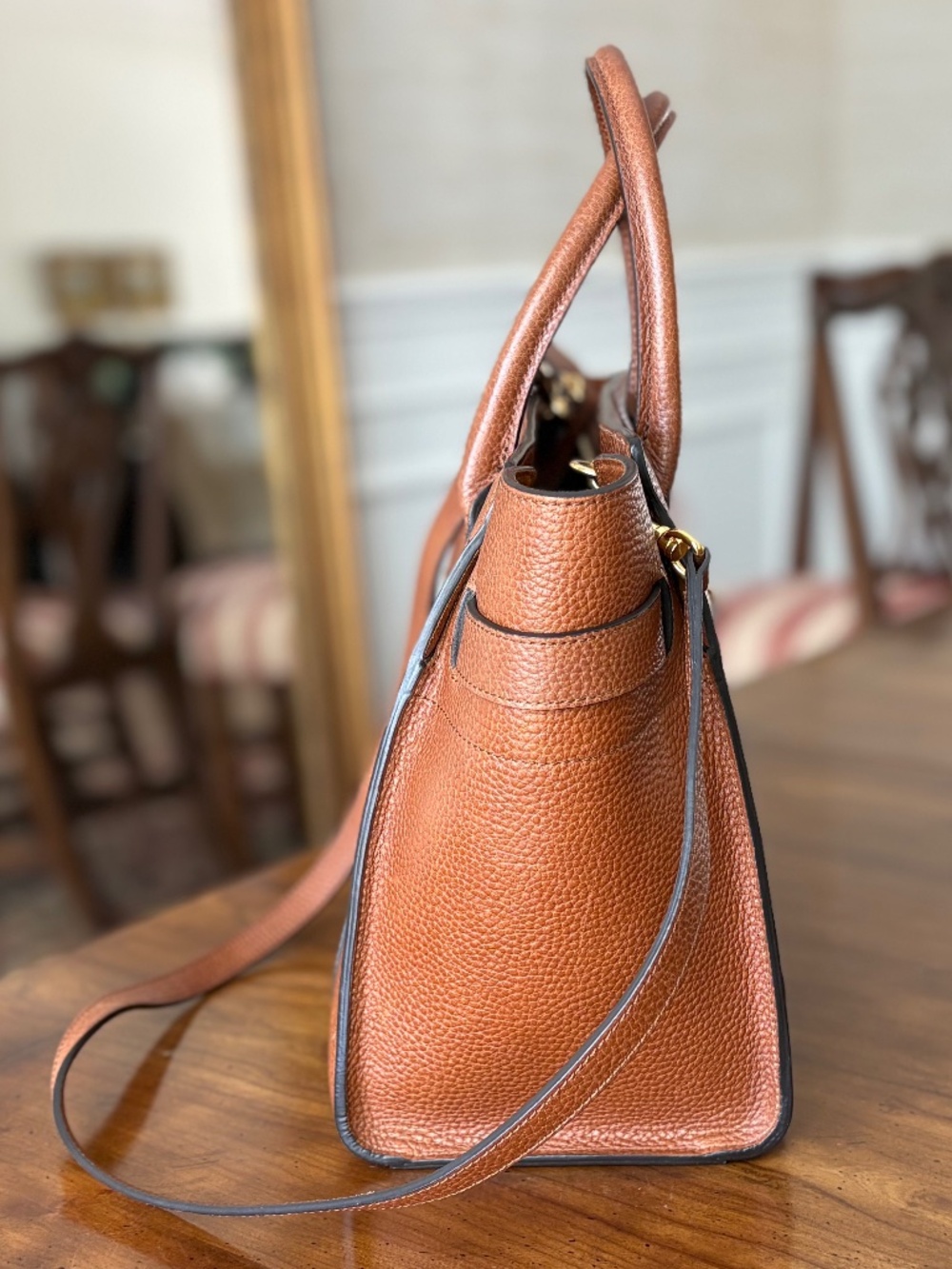 Mulberry Small Zipped Bayswater - Oak Classic Grain - Picture 4 of 6